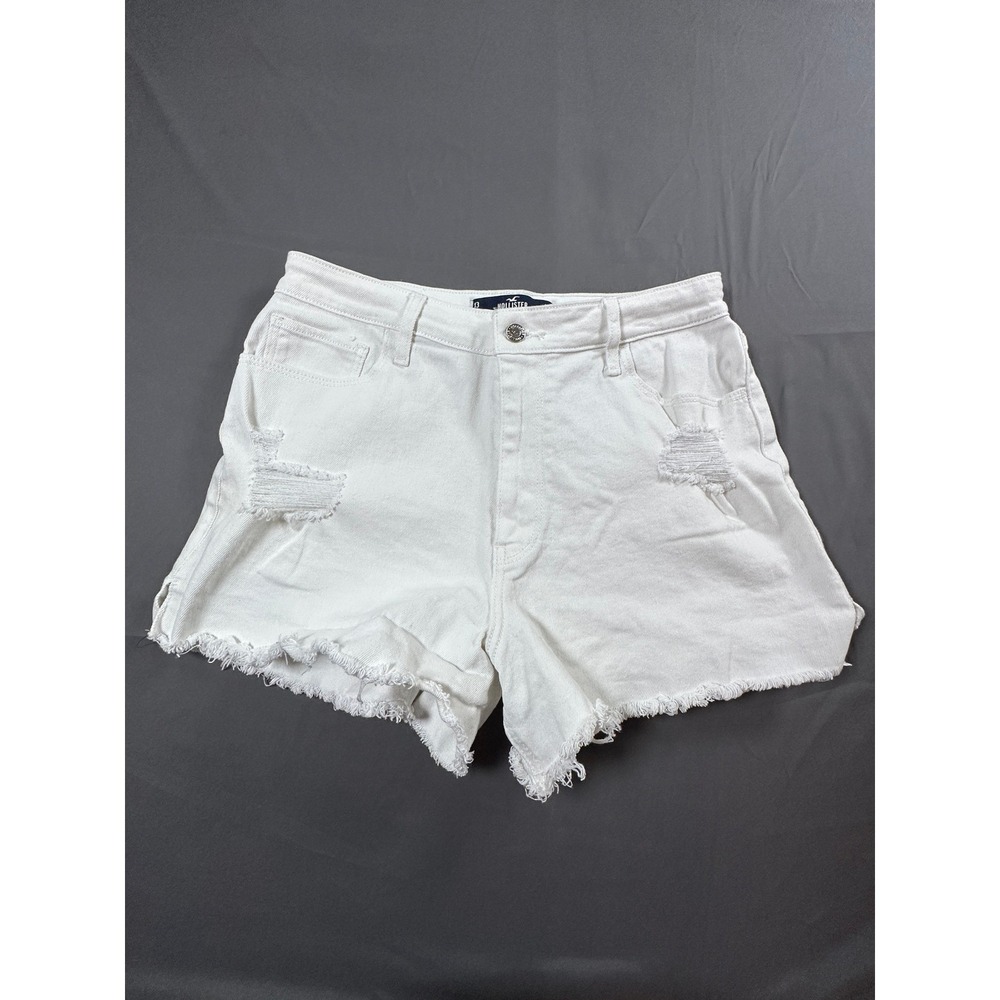 Hollister White Ultra High Rise Vintage Relaxed Mom Shorts Distressed 13 W31 3"
